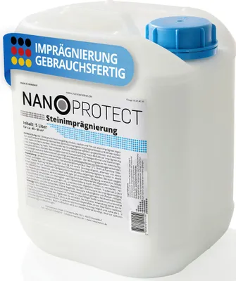 Produktbild von Nanoprotect Steinimprägnierung 5 L | Vorbeugend gegen Grünbelag und Einschmutzung | Ideal für Pflastersteine, Beton und Fassaden | 5 L für ca. 40 – 60 m²