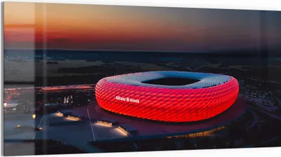 Produktbild von DEQORI Magnettafel Glas 100x50 cm 'Allianz Arena, München' beschreibbar Whiteboard
