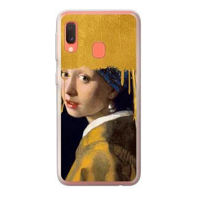 Produktbild von MuchoWow® Handyhülle Schutzhülle Hülle für Samsung Galaxy A20e Mädchen mit einem Perlenohrring - Gold - Vermeer Silikon Softcase Handy Hülle - Abdeckung