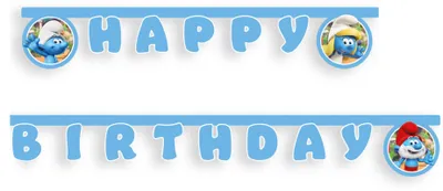 Produktbild von Procos Schlumpf Happy Birthday Gelenkgirlande 200 cm -