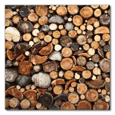 Produktbild von Wallario selbstklebende Möbelfolie/ Tischdecke für Innen und Außen, Größe: 60 x 60 cm - Dunkler Holzstapel rund