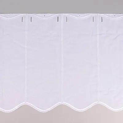 Produktbild von Bistrogardine Meterware Panneaux Scheibengardine nähfrei Stickerei Leinenlook weiß 45cm Höhe