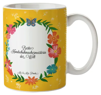 Produktbild von Mr. & Mrs. Panda Tasse Handschuhmachermeisterin - Geschenk, Gratulation, Studium, Kaffeetasse, Diplom, Pott, Abschluss, Berufsausbildung, Kaffeepott, Teetasse, haferl