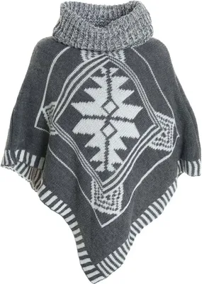 Produktbild von BEZLIT Mädchen Strick Poncho Mädchen Schalkragen Rollkragen Kinder Winter 20256 Grau 104