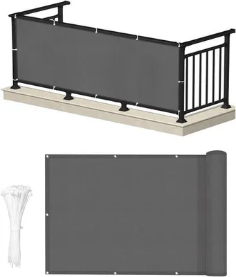 Obrázok produktu pre Balkónová clona Holzkohle 0,75 x 3 m, vodovzdorná, s UV ochranou