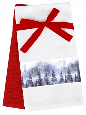 Produktbild von Greno Weihnachts-Set Baumwoll-Geschirrtuch Winterwald Sterne