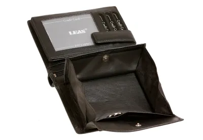 Produktbild von LEAS Geldbörse mit Wiener-Kleingeldfach im Hochformat,Leder, schwarz