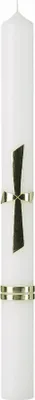 Produktbild von Taufkerze Kreuz mit Gold-Wachsauflage in Weiß 400 x Ø 40 mm mit Namensverzierung