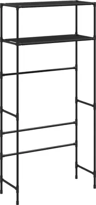 Produktbild von Waschmaschinenregal 2 Ablagen Schwarz 69x28x143 cm Eisen