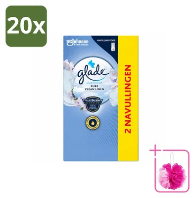 Immagine prodotto di 20 ricariche Glade Touch & Fresh, profumo Pure Clean Linen - 10 ml - confezione risparmio - 20 pezzi