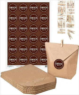 Produktbild von SET Einfach nur so (Motiv17) 24x Geschenktüten + 24x MiniKlammer + 24x Aufkleber