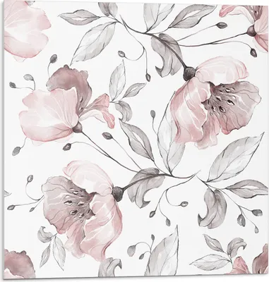 Produktbild von Florales Aquarellmuster – Selbstklebend – Wandverkleidung – Wandpaneel – Wanddeko – Dekorative Wandpaneele – 3D Wandpaneele – Wandgestaltung selbstklebend – 4 Stück 50 x 50 cm
