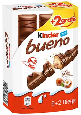 Produktbild von kinder bueno 6er + 2 gratis