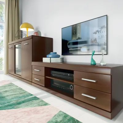 Produktbild von Lowboard und Sideboard Wohnzimmer Möbel Set Nussbaum IMPERIA-129