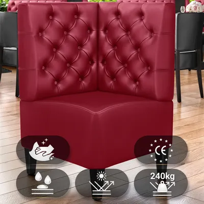 Produktbild von MIAMI | Gastro Eckbank | B:H 64 x 103 cm | Rot | Chesterfield | Leder | Bistro Eckbank