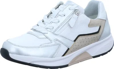 Produktbild von Rollingsoft Sneaker 66.878.51, Chevron (Glattleder)/ Mesh/ Lamina, Weiß/ Silber/ Puder, Schnürung u. Reißver., Wechselfußbett 39