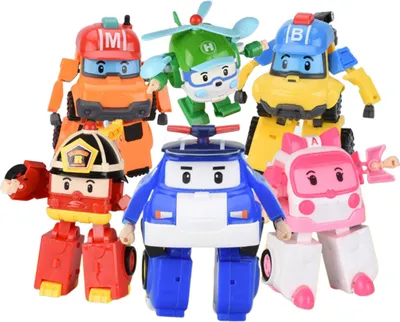 Produktbild von 6in1 Cartoon Robotcar Modell Spielzeug Roboter Action Figur Vorschule Geschenk für Kinder Jungen Mädchen