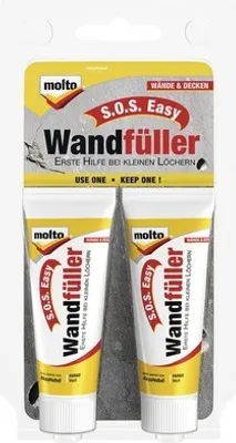 Produktbild von Molto S.O.S Easy Wandfüller, Weiß, Fertig gemischt, 0,02 l, Paste (Substanz), Spachtel, Beton, Putz, Gipskarton, Polystyrene, Hartschaum, Stuck, Holz