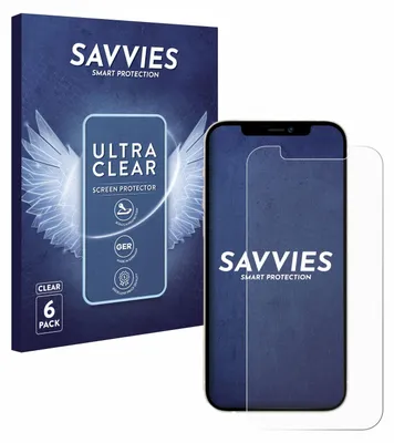 A product box and a screen protector for a smartphone are shown.