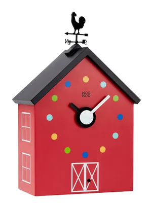Produktbild von KOOKOO RedBarn groß, Uhr mit Quarzwerk, Wetterhahn und Tierstimmen