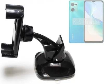 Produktbild von K-S-Trade kompakte Handy-Halterung Windschutzscheibe kompatibel mit Blackview Oscal C30 Pro Armaturenbrett schwarz Autohalterung KFZ Halter