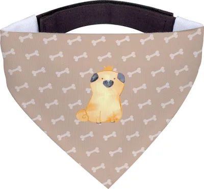 Produktbild von Mr. & Mrs. Panda Hunde Halstuch Mops Krone - Hundeglück - Geschenk, Sprüche, Hund, König, Tuch, Hundehalstuch, Königlich
