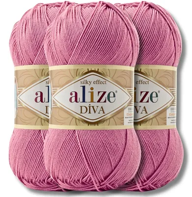 Image de Alize 3 x 100 g de laine Diva, unie, crochet, tricot (178)