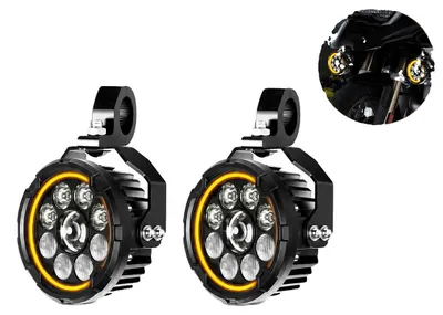 Immagine prodotto di Luci LED supplementari per motociclette, con luminosità regolabile, impermeabili, 2 pezzi, luce diurna ambra