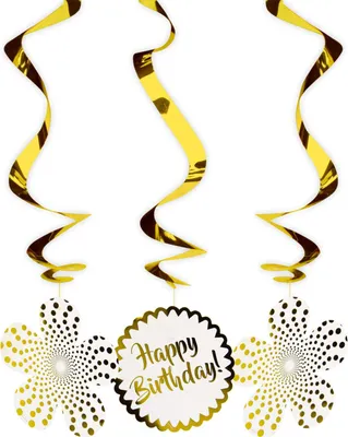 Produktbild von 3 Golden Glamour Spiralhänger 70cm