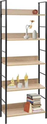 Produktbild von vidaXL Bücherregal 5 Regalböden Eiche 60x27,6x158,5 cm Holzwerkstoff