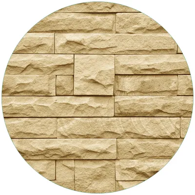 Produktbild von Wallario Premium Glasbild, freischwebende Optik, kräftige Farben, rund 50cm Durchmesser, Motiv Steinwand gelb