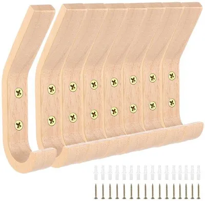 Obrázok produktu pre Drevené vešiaky z dubového dreva, 8-dielna sada, 15,5 x 5,5 x 2,5 cm