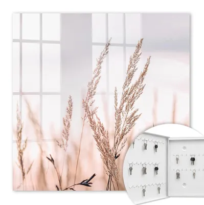 Produktbild von Metall Schlüsselkasten 30 x 30 cm - weißer Schlüsselschrank zur Wandmontage - wandhängende Schlüsselbox mit Tür - nach links öffnend - Schlüsselaufbewahrung für Flur - Büro - Arbeitszimmer - Werkstatt - Garage - Eleganz der Wiese