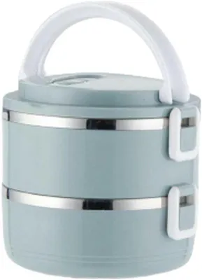 Image de Boîte à repas isotherme en acier inoxydable - Double paroi - 15 x 14,5 cm - 1 400 ml - Bleu
