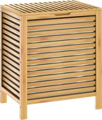Produktbild von CASARIA® Wäschekorb mit Deckel Bambus Holz 70L Groß Wäschesammler Wäschesack Herausnehmbar Baumwolle 62x51x36cm Schmal Wäschebox Wäschetonne Badzimmer