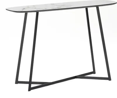 Produktbild von Konsolentisch Poseidon, 120x40x80cm, in weißer Mamoroptik, Mamordesign, Flur Ablage, Wohnzimmer Sideboard