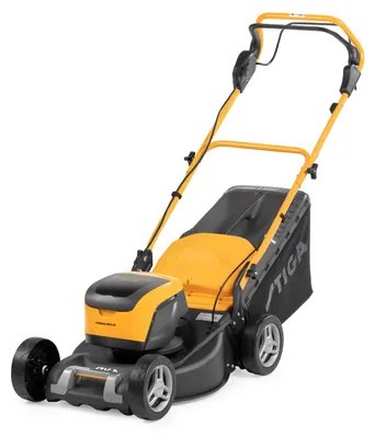 Image de STIGA Collector 48 S AE Kit - Tondeuse à gazon avec batterie de 48 V et 5 Ah, largeur de coupe 46 cm, panier de 60 L, moteur brushless, autotractée