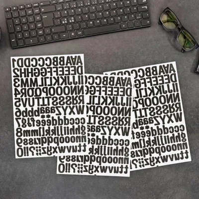 Wasserdichte Selbstklebende Alphabet Aufkleber mit Kleinen Buchstaben - 8 Blätter für Briefkästen, Fenster, Türen und Autos