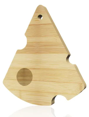 Käseförmiges Bambus-Schneidebrett, 34x25x1,5 cm, Servierplatte