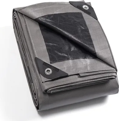 Image de Bâche de protection 2m x 2m Gris/Noir Imperméable 160g/m² UV-stabilisé