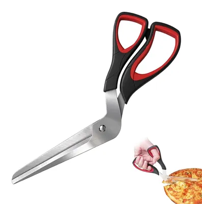 Pizzaschere 2-in-1, Edelstahlklinge, ergonomisch, 27 cm, schwarz