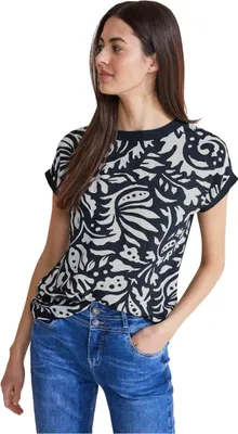 Produktbild von Street One LTD QR printed mat-mix shirt w deep blue 38