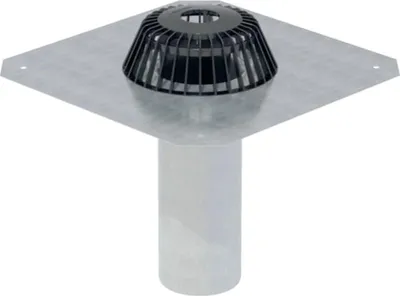Produktbild von Geberit Dachwassereinlauf konventionell 6 l/s d110mm, Bitumen, 6 l/s, Anschlussblech, 1 Stk.