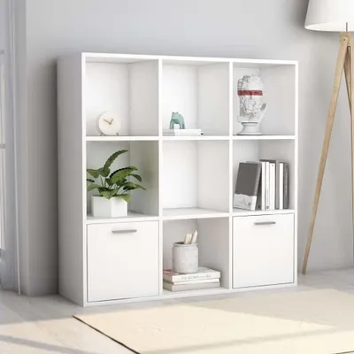 Produktbild von Bücherschrank in Weiß, 98 x 30 x 98 cm aus Holzwerkstoff