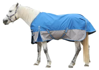 Productafbeelding van Pferddecke 1200D Blauwgrijs 165cm - Wind- en waterdicht, ademend, zonder vulling