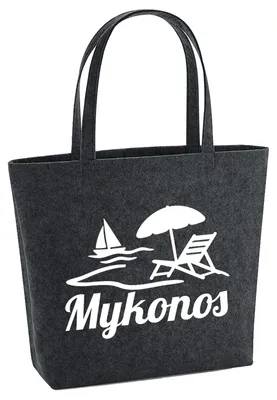 Produktbild von Huuraa Filzshopper Mykonos Griechenland 22 Liter Charcoal Melange Filztasche Geschenkidee