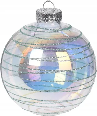 Image de Boule de Noël décorée brillante incassable 11,5x9,5 cm 1p.