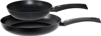 Produktbild von Pfannen-Set - Schwarz - recyceltes Aluminium - Antihaftbeschichtung - 2-teilig