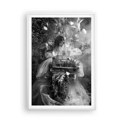 Produktbild von Gerahmtes Poster - Weißer Rahmen - Retro Vintage Frau - 70x100 cm - Wand Bild - Wanddeko - Wandbilder - Kunstposter - Wandposter - Bilderrahmen - Bilder - Kunstdruck - P2WPA70x100-4940