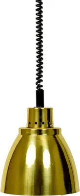Immagine prodotto di La lampada riscaldante Saro ALADIN è regolabile in altezza tramite un cavo a spirale ed è disponibile in color oro.